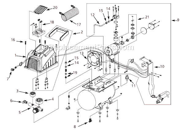 Page A Diagram and Parts List for FP2040 2002 Campbell Hausfeld Compressor